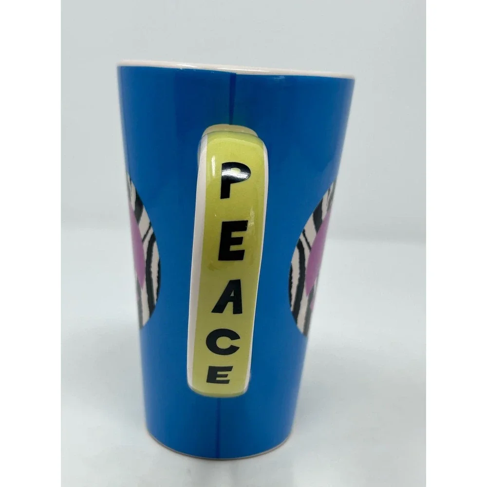 Tumbleweed Pottery‎ Stephanie Larier Peace Tall Mug Blue Black Purple Green 6